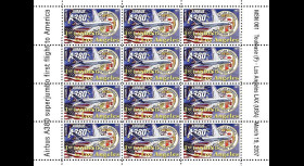 A380-47VD : 2007 - Feuillet dentelé '1er atterrissage à Los Angeles LAX'