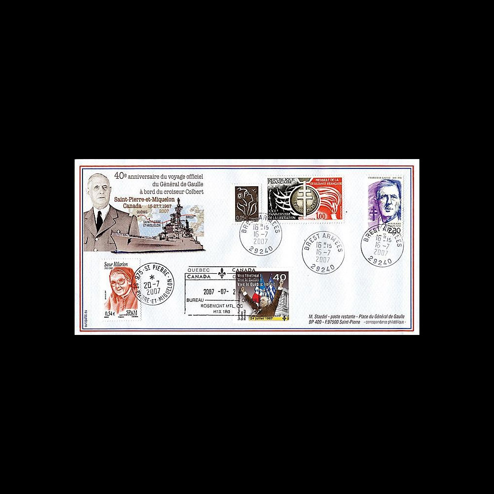 DG07qc-1 : 2007 - Voyage officiel Gal de Gaulle sur croiseur Colbert