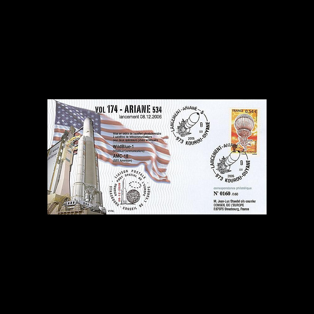V174L-T2 - France 2006 : FDC Kourou Vol 174 Ariane 534