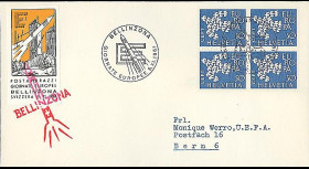 F33 - Suisse 1961 : courrier transporté par fusée postale 'Bellinzona'