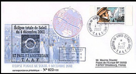 TAAF 02E1 2002 - Eclipse totale du soleil ST PAUL ET AMSTERDAM