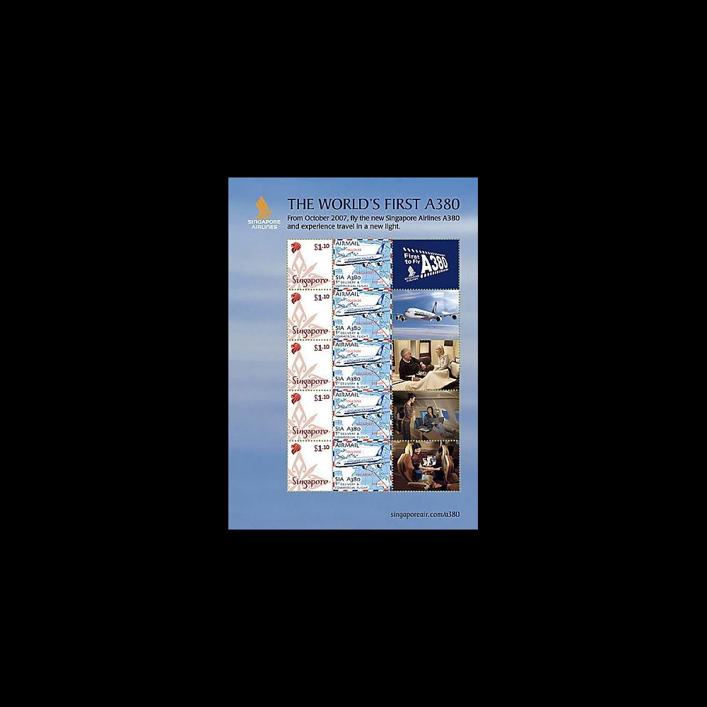 A380-50S - 2007 : Feuillet officiel The World's First A380 (Singapore)