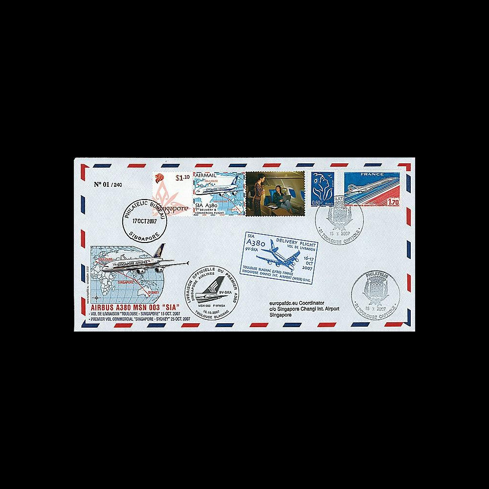 A380-50T2 - 2007 : Vol de livraison A380 SIA Toulouse - Singapore