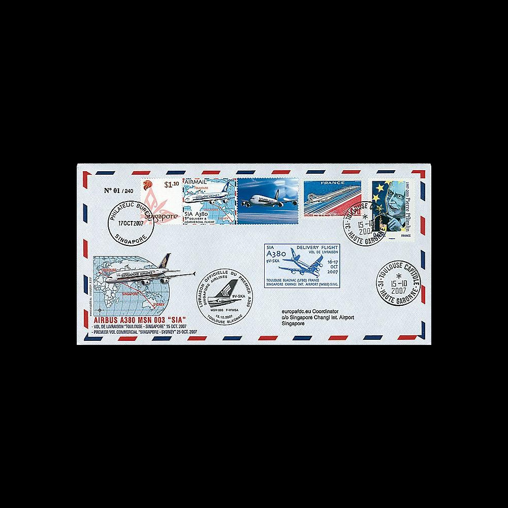 A380-50T1 - 2007 : Vol de livraison A380 SIA Toulouse - Singapore