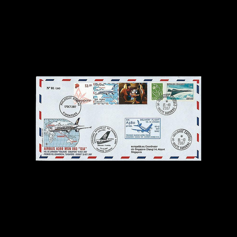 A380-50T3 - 2007 : Vol de livraison A380 SIA Toulouse - Singapore