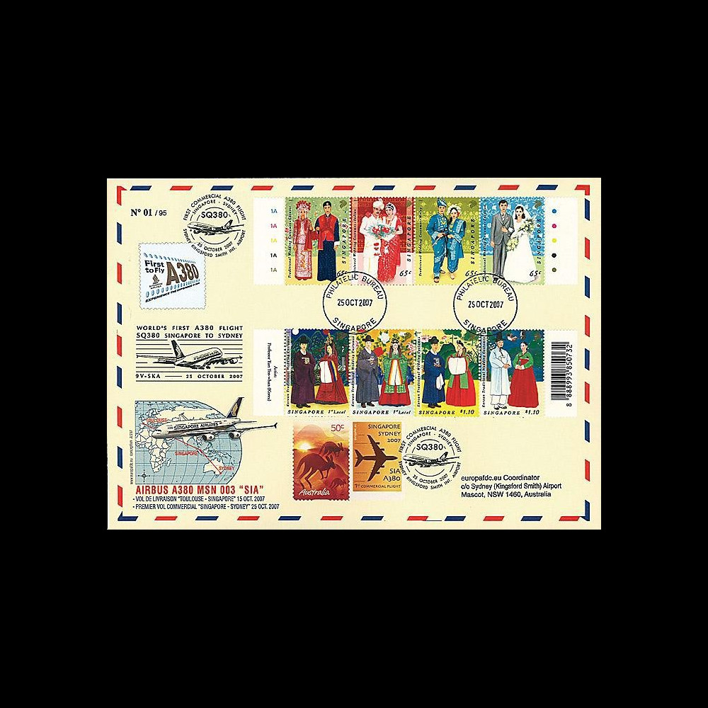 A380-51T3A - 2007 : A380 1er vol commercial Singapore-Sydney